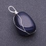Natural Aventurine Stone Pendant "Blue Sand Night of Cairo" in Wire Wrap, 3x2cm (+/-), Assorted Sizes