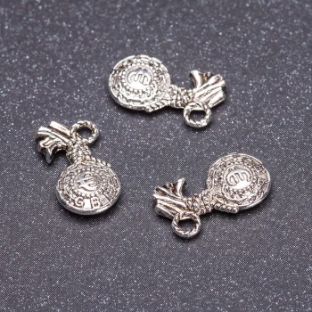 Euro Pendant Finding, "Silver" Color, 13mm, Pack 20g +/-25pcs