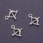 Crossbow Pendant Finding, Length 16mm, Hole 1-1.5mm, Silver Color, Pack 20g +/-42pcs