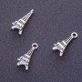 Eiffel Tower Pendant Finding, Length 16mm d1-1.5mm, Silver Color, Pack 20g +/-23pcs