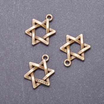Finding Pendant Star of David L3mm, diameter 18mm bronze metal pack 20g +/-11pcs