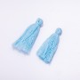 Craft Tassel Blank Mini Light Blue Cotton, 3cm Length, 4mm Diameter, Pair