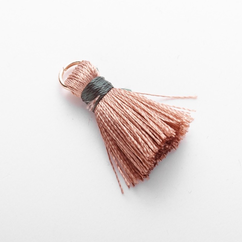 Craft Blank Mini Silk Tassel with Ring, L cm, 5mm Diameter, Price per 1 pc