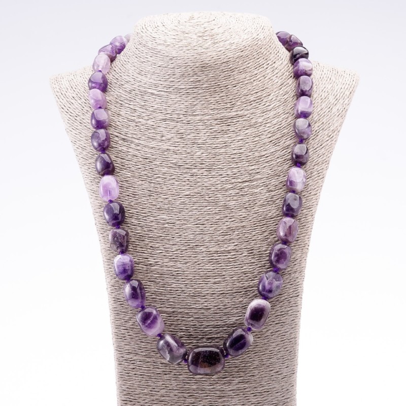 Amethyst "Midi" Natural Stone Necklace, 10-26mm diameter, 65cm length