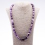 Amethyst "Midi" Natural Stone Necklace, 10-26mm diameter, 65cm length