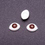 "Craft Eyes" Hardware Pair, Brown Pupil Color, 6mm Diameter, 8x12mm, Pack of 50 Pairs