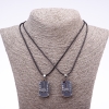“Eiffel Tower” Friendship Pendant Set on Cord, Length 45cm, Diameter 20x30mm, Metal Color “Silver”