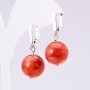 "Elegant" Sponge Coral Earrings, diameter 14mm, length 3cm