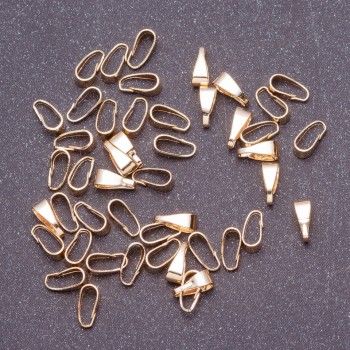 Jewelry Findings Pendant Holder (Pendant Mount/Under-Pendant), 3 mm diameter, 7 mm length, gold metal color, pack. 7 g ~70 pcs