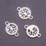 Findings Tree-of-Eyes Connector, Diameter 14mm, L0mm, Metal Color "Silver", Pack of 3