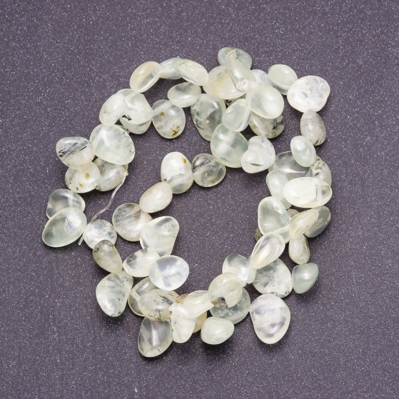 Natural Stone Beads Prehnite Tumbled Butterfly, 7-11 (+/-) mm Strand, 39cm Length