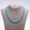 Natural Stone "Aquamarine" (Synthetic) Necklace, Faceted Rondelle, 6x4mm Diameter, 50cm Length