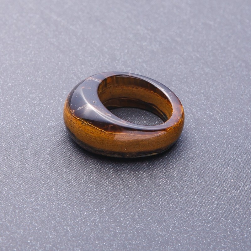 Tiger's Eye Natural Stone Ring, Size 20mm