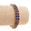 Xuping Women's Bracelet, Blue Round and Oval Crystals, Gold Color