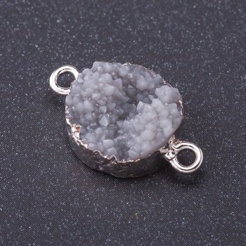 Connector "Gray Snow" metal color "silver" L1mm, diameter 14mm plastic