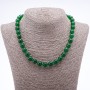 Chrysoprase Necklace, natural stone, smooth round beads 10 mm, length 45 cm