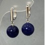 Lapis Lazuli Earrings (Synthetic), diameter 12mm