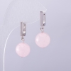 Elegant Rose Quartz Earrings, 10mm Diameter