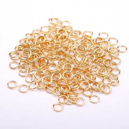 Jump Rings Findings, Diameter 4mm, Gold-Tone Metal, 25 Grams