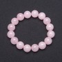 Bracelet on Elastic Natural Rose Quartz Smooth Ball, diameter 12mm+