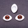 "Craft Eyes" Hardware Pair, Brown Pupil Color, 10mm Diameter, 19x14mm, Pack of 20 Pairs