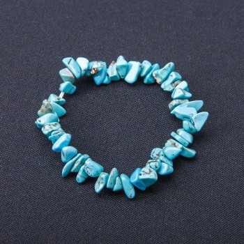 Elastic Bracelet Green Turquoise (Imitation) Chip 6-8mm+