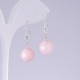 Rose Quartz Earrings, Bead 12mm Diameter