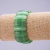 Natural Green Cat's Eye Stone Bracelet, Link 25x11mm on Elastic Band