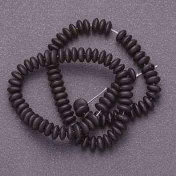 Shungite Beads on Thread, Rondelle Shape, 10x4.5 mm, smooth, 38 cm length
