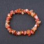 Bracelet Natural Stone Carnelian Chips on Elastic, diameter 8mm circumference 18.5cm