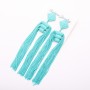 Tassel Earrings "Flamenco" Turquoise, Length 14 cm