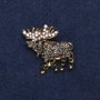"Hunter's Talisman Moose" Brooch, 3x3 cm, Yellow Metal