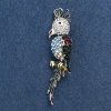 Sale! "Cockatoo Parrot" Brooch, 7x1.5 cm, Gray Metal