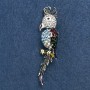 Sale! "Cockatoo Parrot" Brooch, 7x1.5 cm, Gray Metal