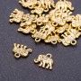 Finding Pendant Elephant "Antique Gold", Diameter 14mm, Length 12mm, Hole Dia mm, Pack 20g +/-22pcs