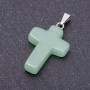 Cross Pendant, Jade Stone 18x27mm