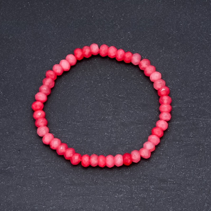 Bracelet "Tourmaline" (Imitation) Dark Pink, diameter 6x4mm on Elastic