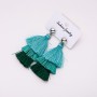 "Salsa" Tassel Earrings, green, length 7.5 cm
