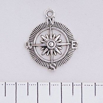 Compass Rose Pendant 25x30mm, Pack of 20g (+/-7 pcs)