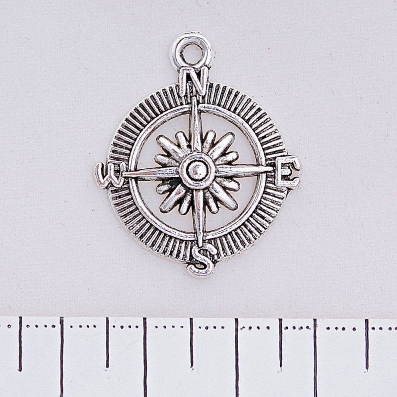 Compass Rose Pendant 25x30mm, Pack of 20g (+/-7 pcs)