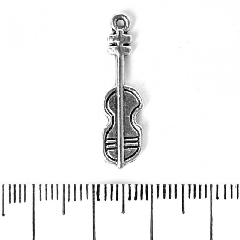 Violin Pendant Finding 26x7mm, Pack 20g +/- 17pcs