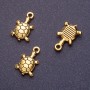 Turtle Pendant Finding, Length 18mm, Hole d1-1.5mm, Antique Gold Color, Pack 20g +/- 13pcs