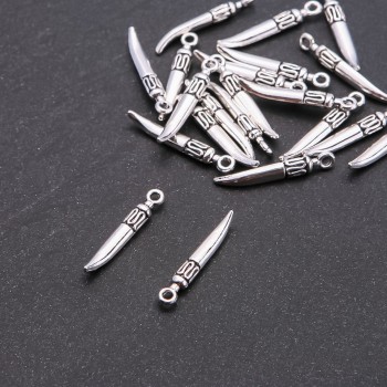 Blade Pendant Finding, d2.5mm, Length 26x4mm, Pack 20g, ±21pcs