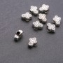 Pandora-Style Cross Bead Finding, Diameter 4.5mm, Length 14x9mm, Pack 20g, ±9pcs