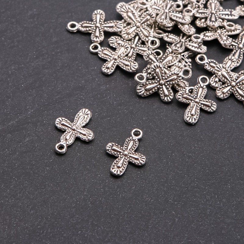 Cross Pendant Finding dmm, Length 19x14mm, Pack 20g, ±25pcs