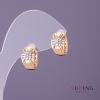 Xuping Star Earrings with White Rhinestones, diameter 8mm, length 12mm, gold color