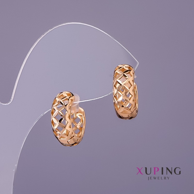 Xuping Earrings, diameter 6mm, length 15mm, 18K gold plating