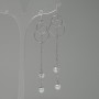 "Itaoliao" "Pearls" Earrings, diameter 18mm, length 85mm, silver color