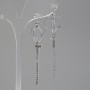 "Itaoliao" Cross Earrings, diameter 15mm, length 65mm, silver color