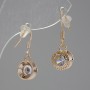"Itaoliao" Earrings with Crystal, diameter 10mm, length 25mm, gold color